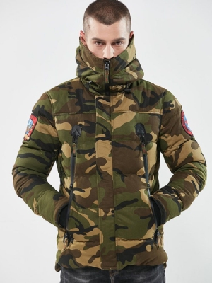 Manteau D'hiver Décontracté En Coton À Fermeture Éclair Camouflage Pour Hommes