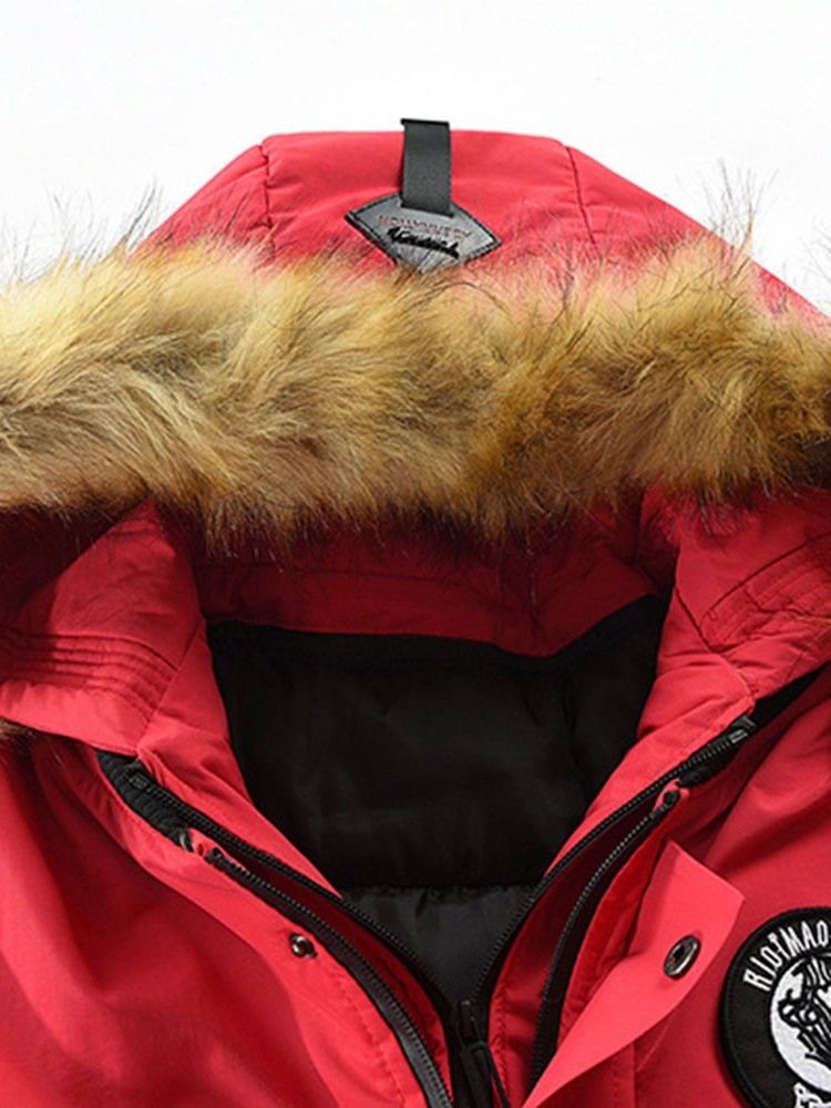 Veste En Duvet Coréenne À Fermeture À Glissière Standard Avec Appliques À Capuche Pour Hommes