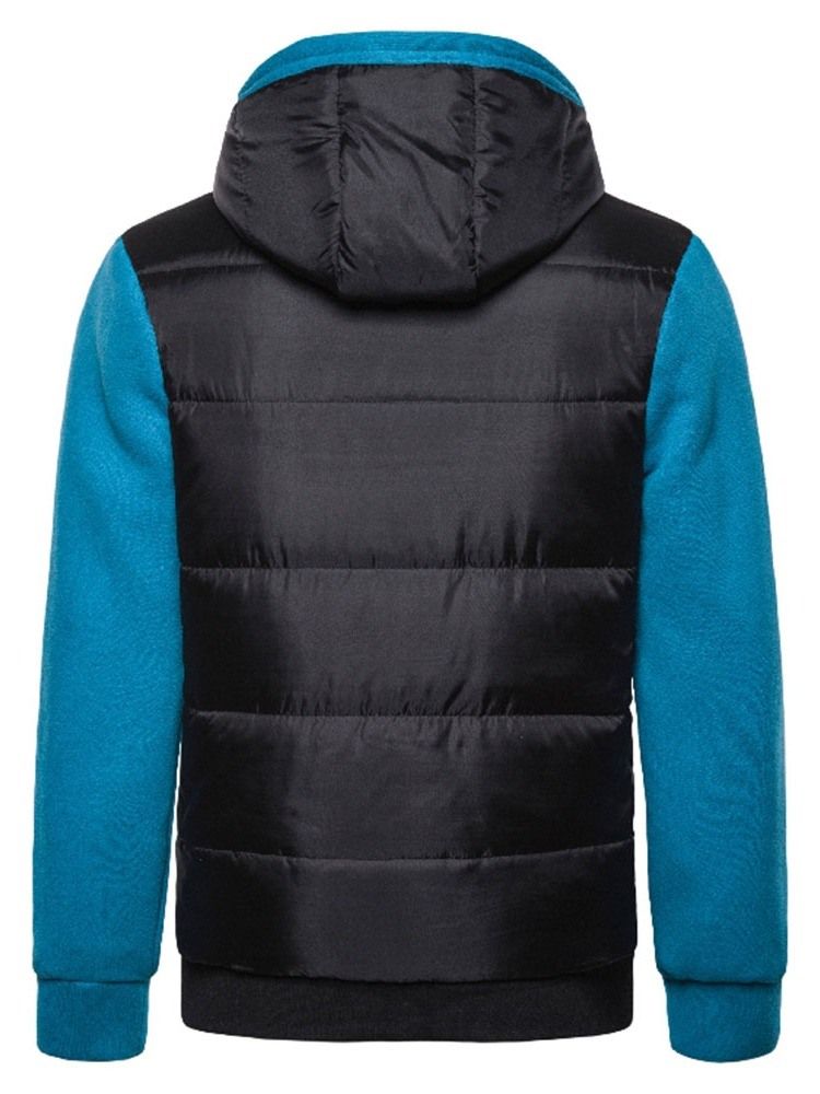 Veste En Duvet Décontractée À Capuche À Blocs De Couleurs Standard Pour Hommes