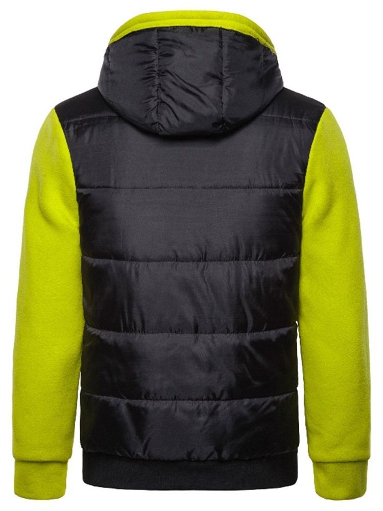 Veste En Duvet Décontractée À Capuche À Blocs De Couleurs Standard Pour Hommes