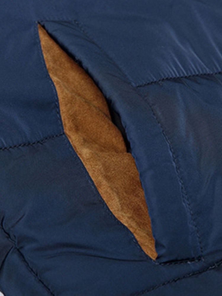 Veste En Duvet Décontractée À Capuche Et Blocs De Couleurs Pour Hommes