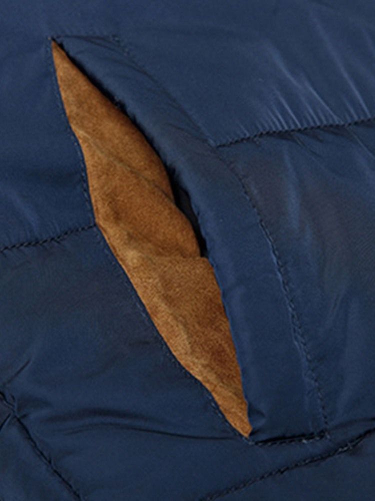 Veste En Duvet Décontractée À Capuche Standard Patchwork Pour Hommes