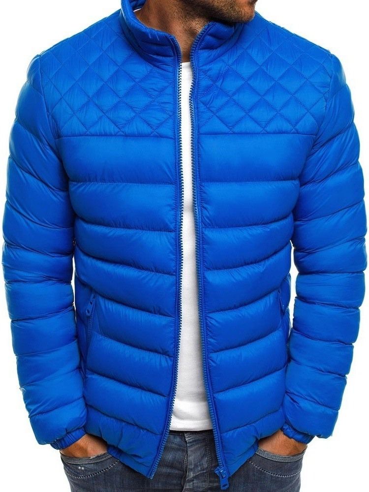 Veste En Duvet Décontractée À Col Montant Et À Glissière Pour Hommes