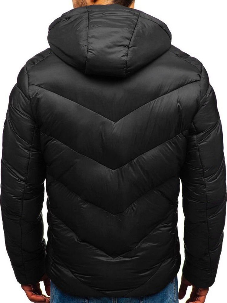 Veste En Duvet Décontractée À Fermeture Éclair À Blocs De Couleurs Standard Pour Hommes