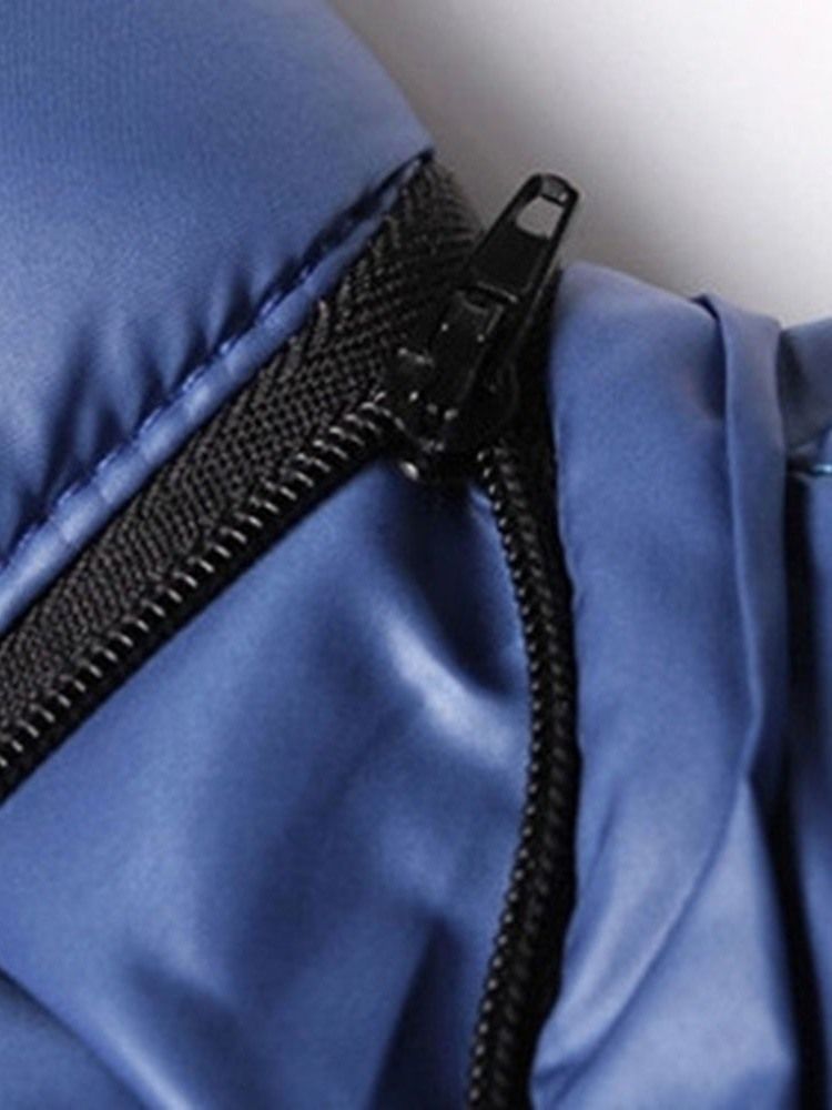 Veste En Duvet Décontractée À Fermeture Éclair À Col Montant Standard Pour Hommes