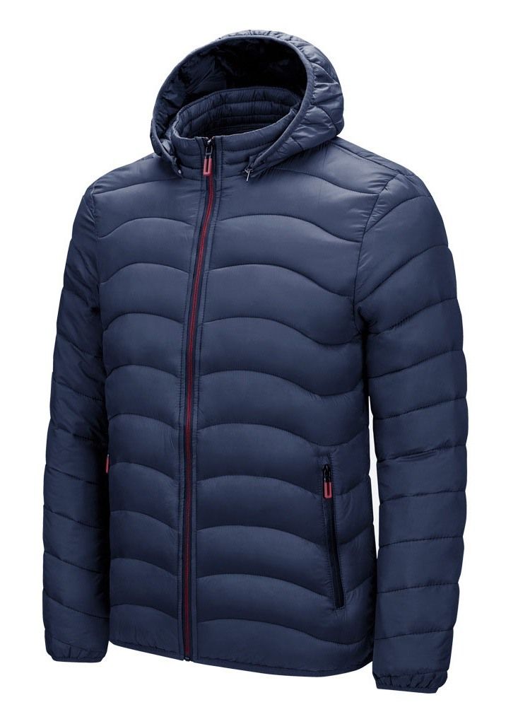 Veste En Duvet Décontractée Pour Hommes Avec Col Montant Et Fermeture Éclair Standard