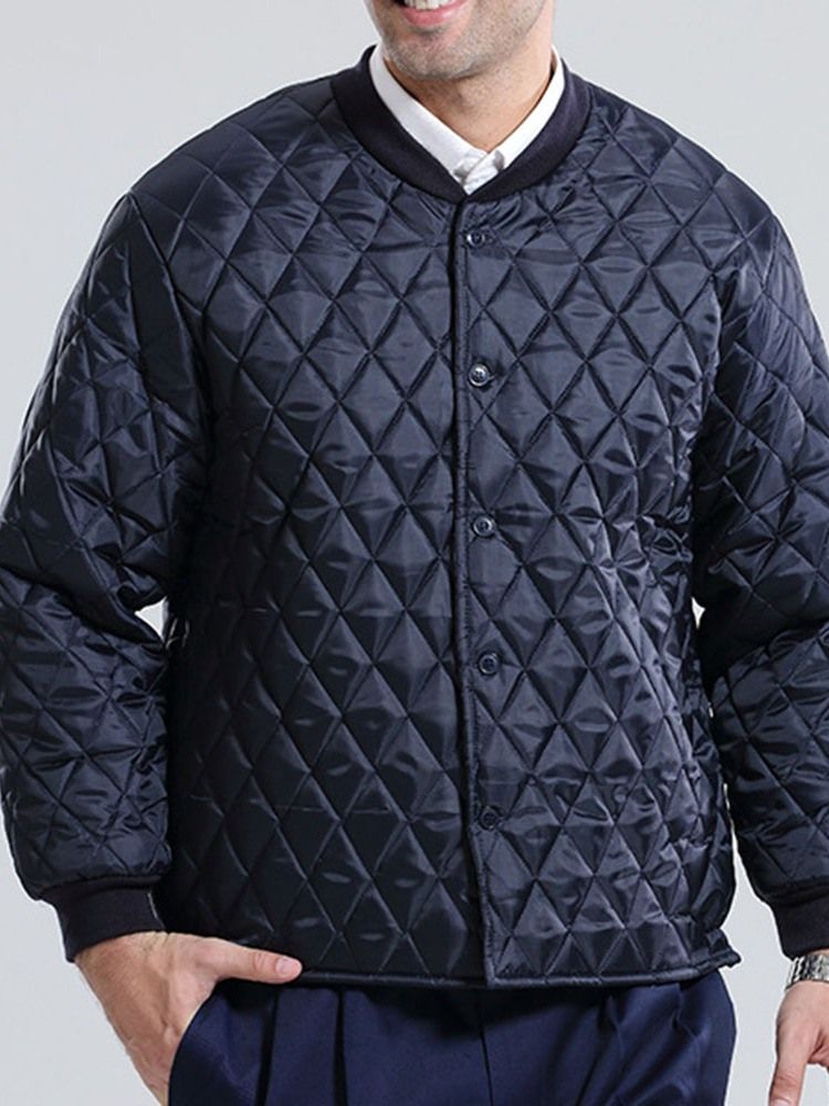 Veste En Duvet Décontractée À Simple Boutonnage Pour Hommes À Col Montant Standard