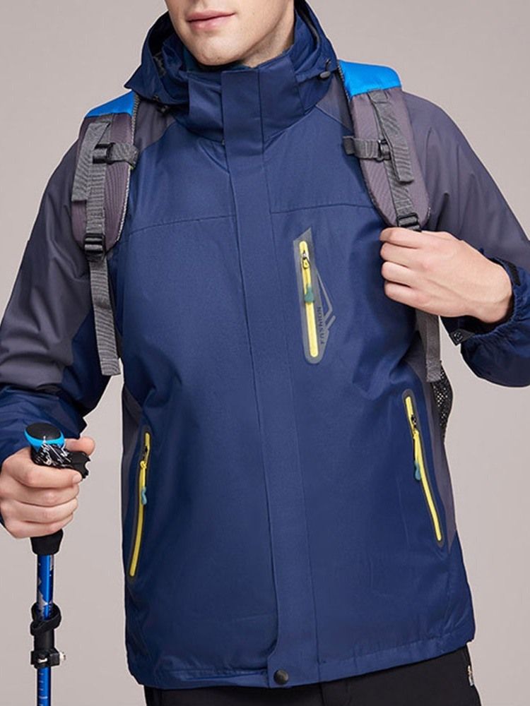 Veste En Duvet Décontractée Standard À Blocs De Couleurs Pour Hommes