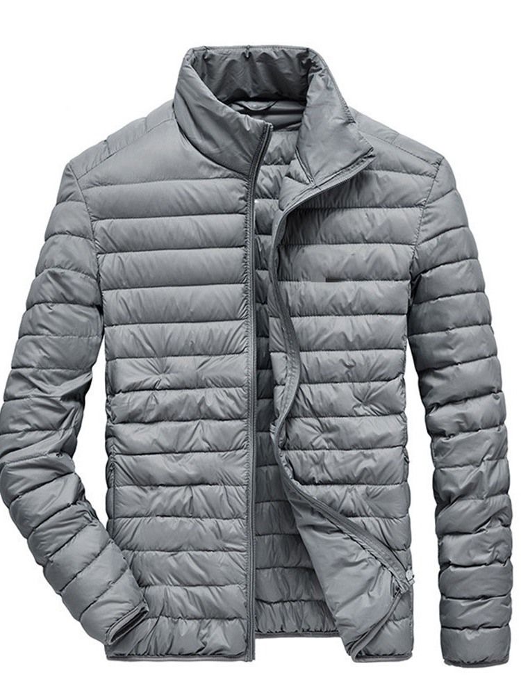 Veste En Duvet Décontractée Standard À Col Montant Pour Hommes