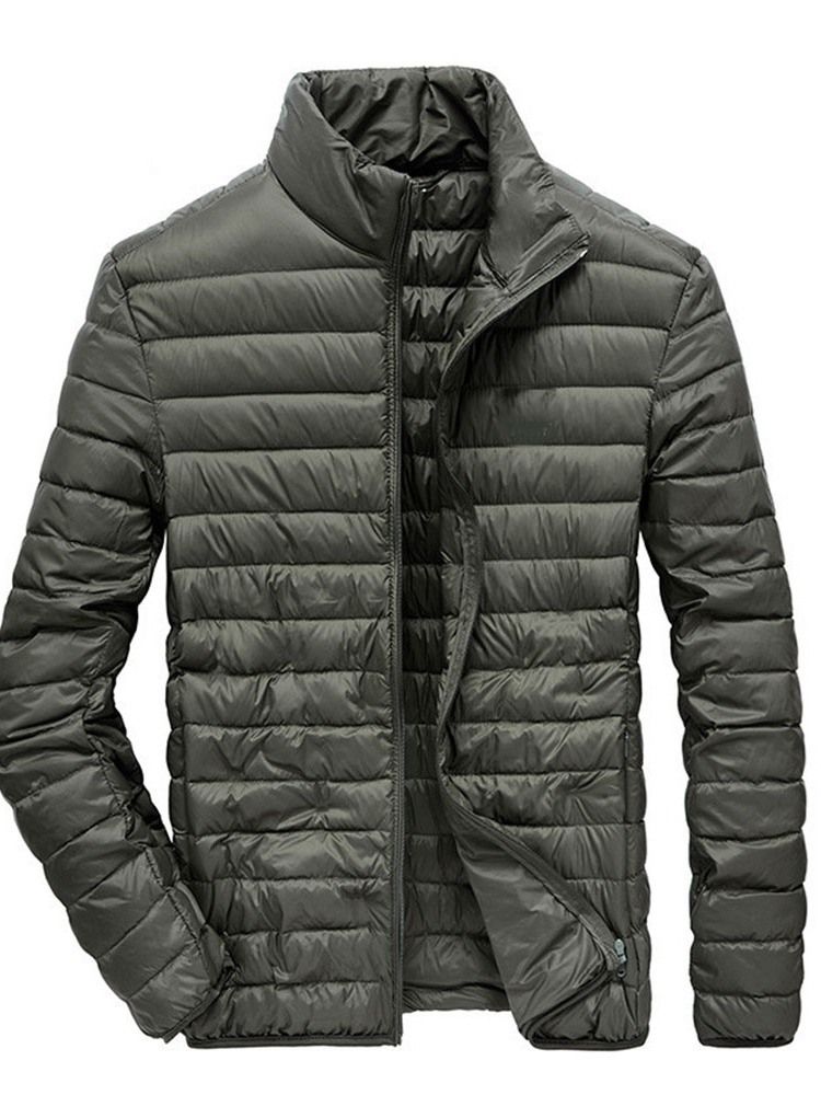 Veste En Duvet Décontractée Standard À Col Montant Pour Hommes