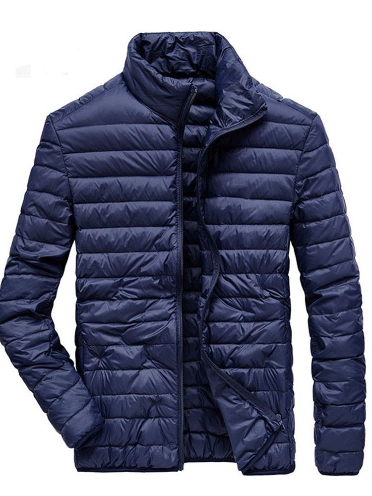 Veste En Duvet Décontractée Standard À Col Montant Pour Hommes