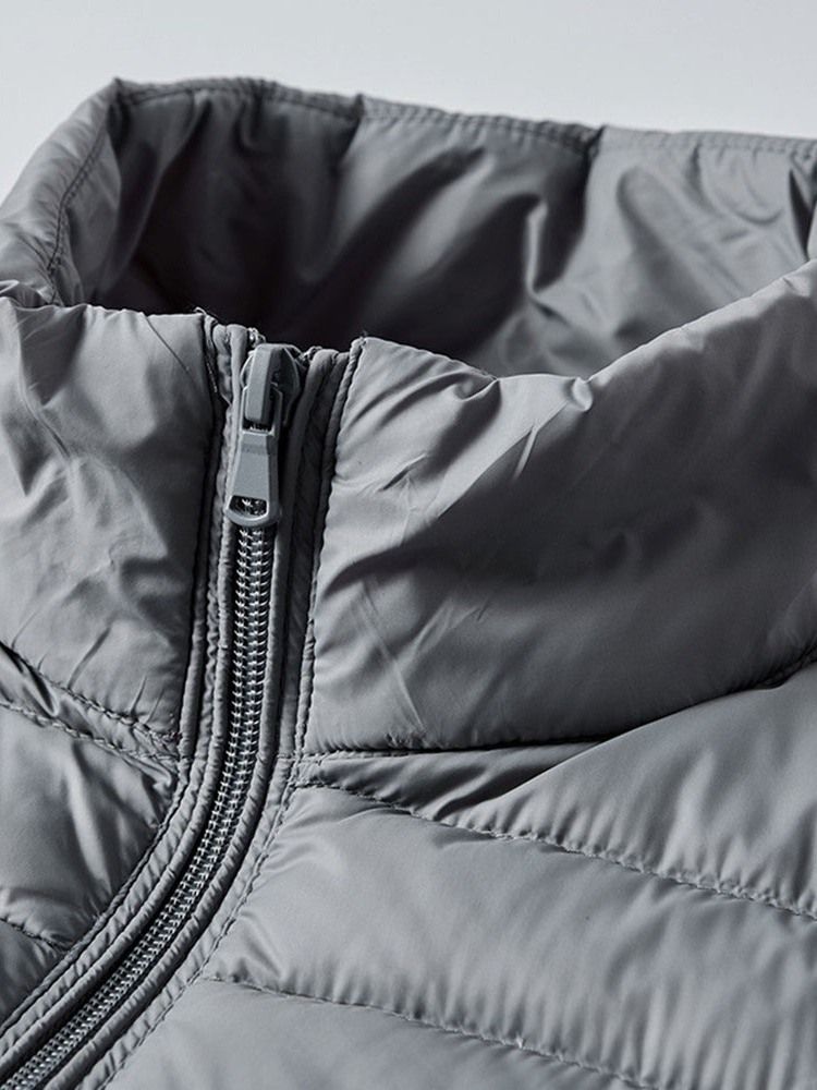 Veste En Duvet Décontractée Standard À Col Montant Pour Hommes