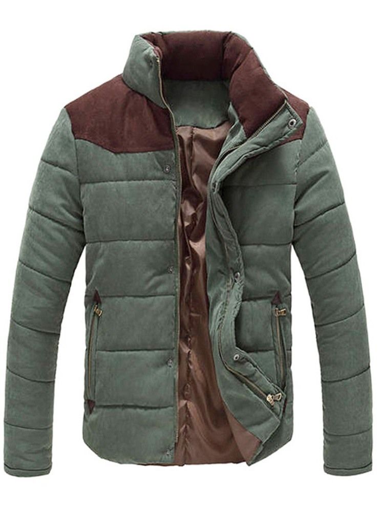 Veste En Duvet Décontractée Standard Pour Hommes Avec Patchwork De Couleurs