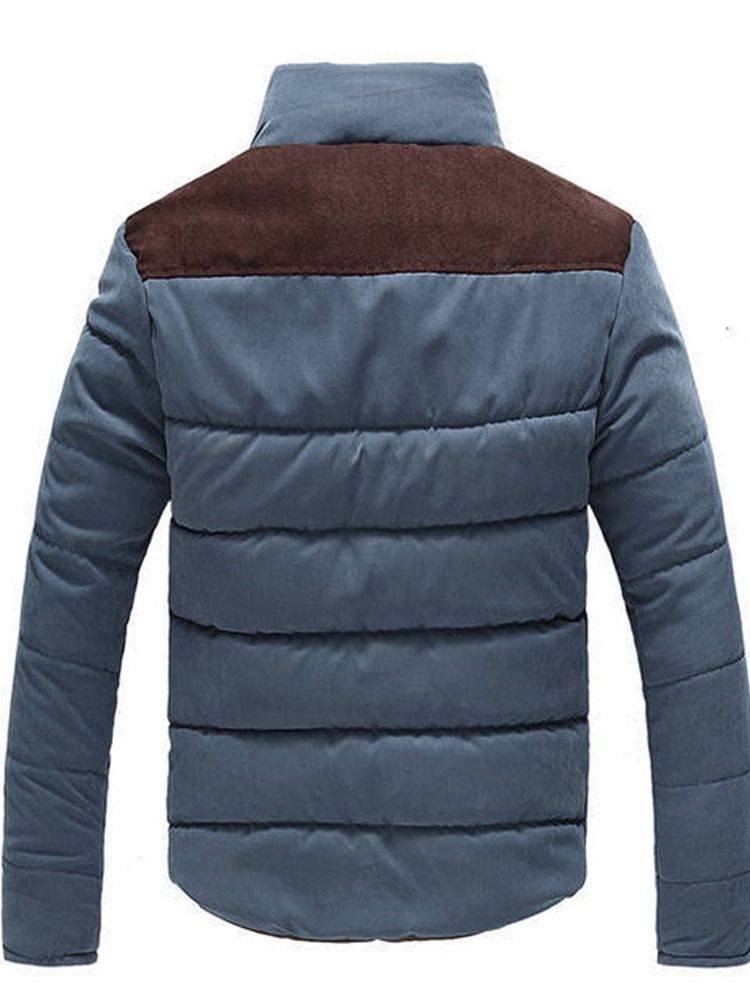 Veste En Duvet Décontractée Standard Pour Hommes Avec Patchwork De Couleurs