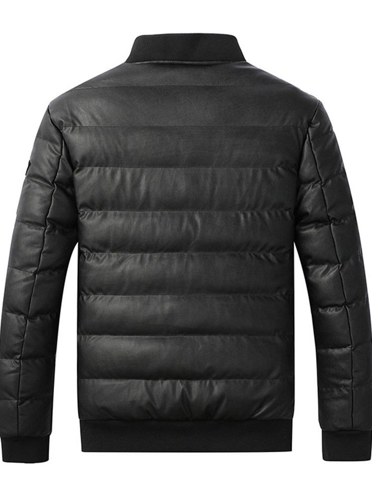 Veste En Duvet À Glissière Coréenne Standard Avec Appliques À Col Montant Pour Hommes