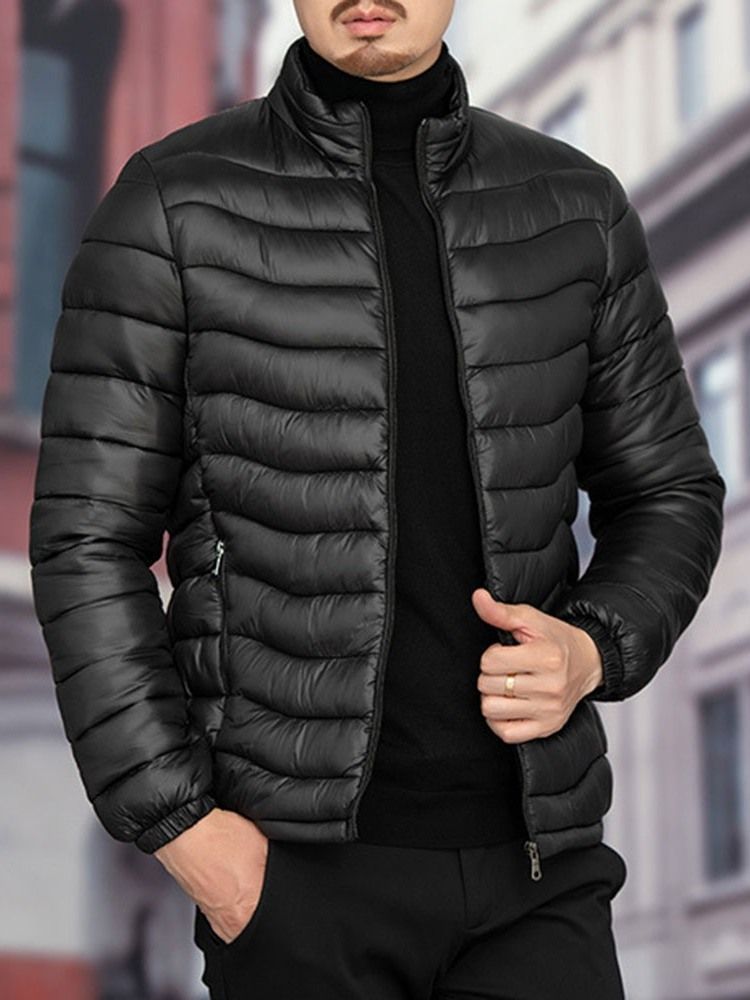 Veste En Duvet À Glissière Décontractée À Col Montant Standard Pour Hommes