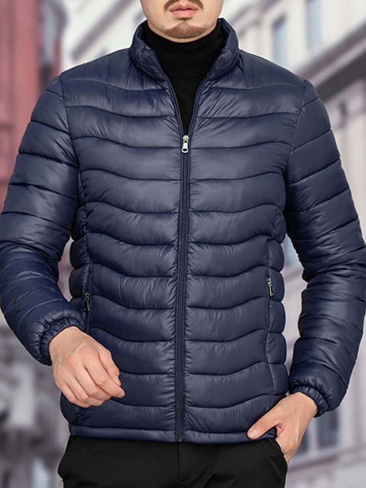 Veste En Duvet À Glissière Décontractée À Col Montant Standard Pour Hommes