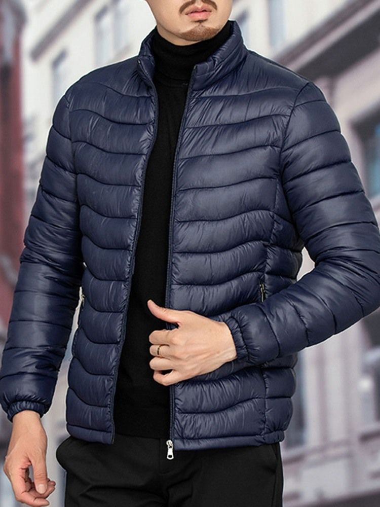 Veste En Duvet À Glissière Décontractée À Col Montant Standard Pour Hommes