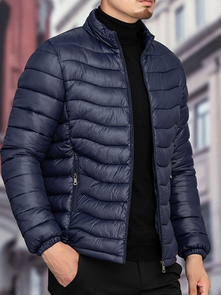 Veste En Duvet À Glissière Décontractée À Col Montant Standard Pour Hommes