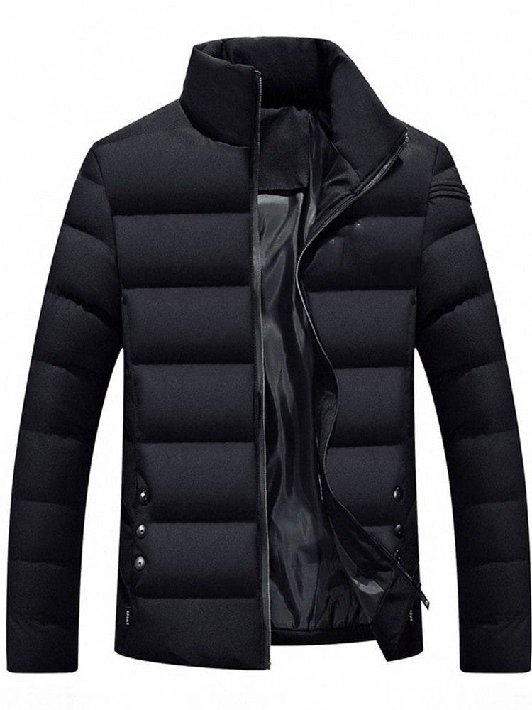 Veste En Duvet Pour Hommes Col Montant Standard Bloc De Couleur Fermeture Éclair Européenne