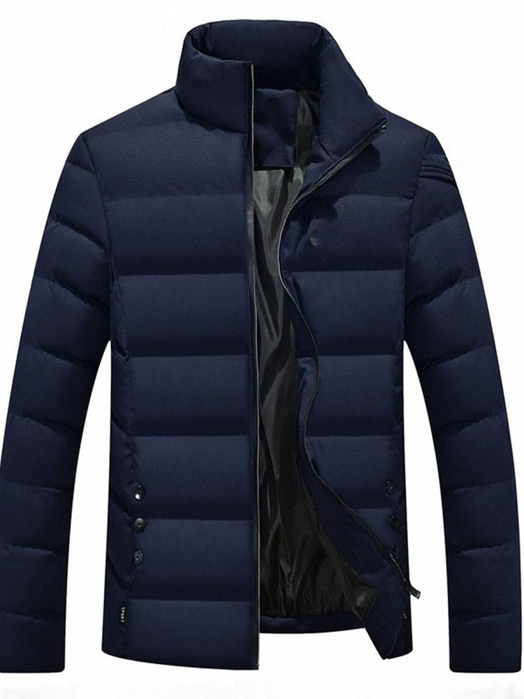 Veste En Duvet Pour Hommes Col Montant Standard Bloc De Couleur Fermeture Éclair Européenne