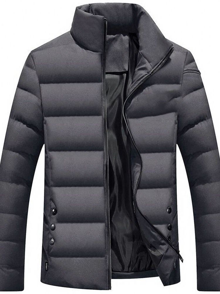 Veste En Duvet Pour Hommes Col Montant Standard Bloc De Couleur Fermeture Éclair Européenne