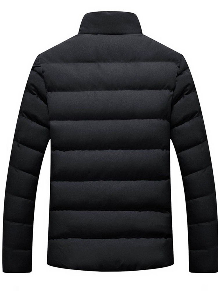 Veste En Duvet Pour Hommes Col Montant Standard Bloc De Couleur Fermeture Éclair Européenne