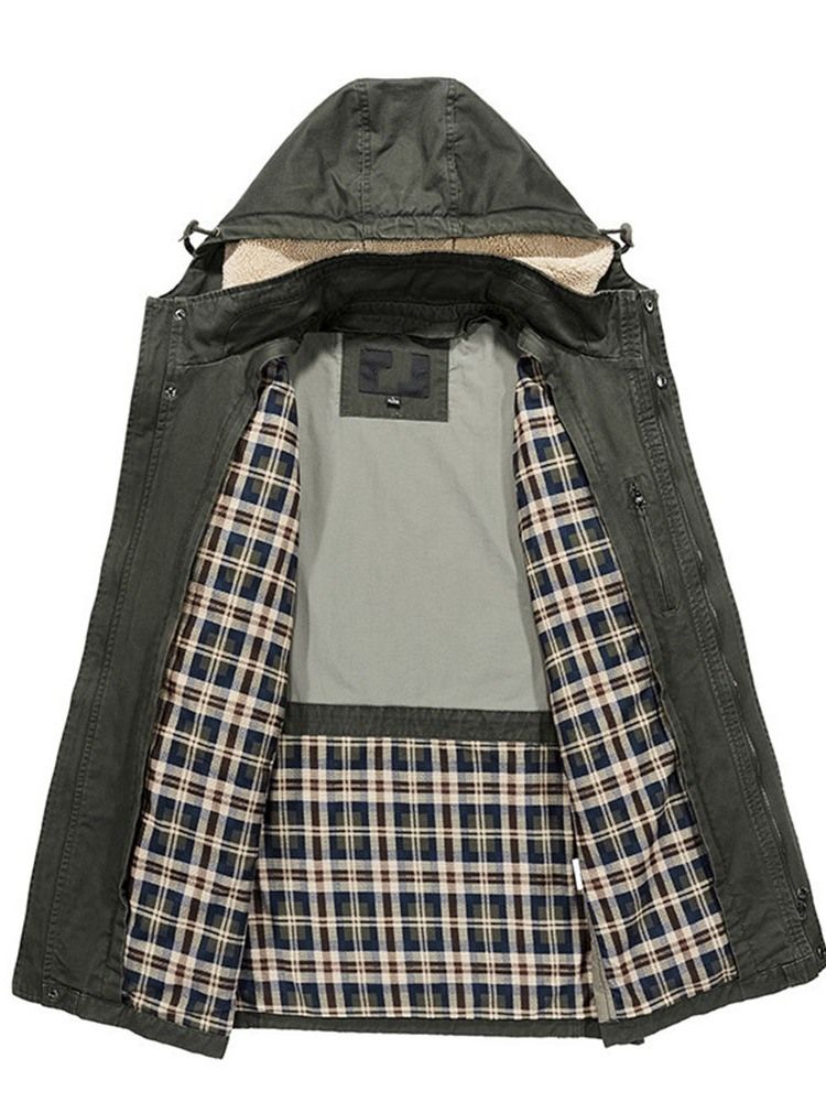 Veste En Duvet Pour Hommes À Fermeture Éclair Décontractée Standard À Col Montant