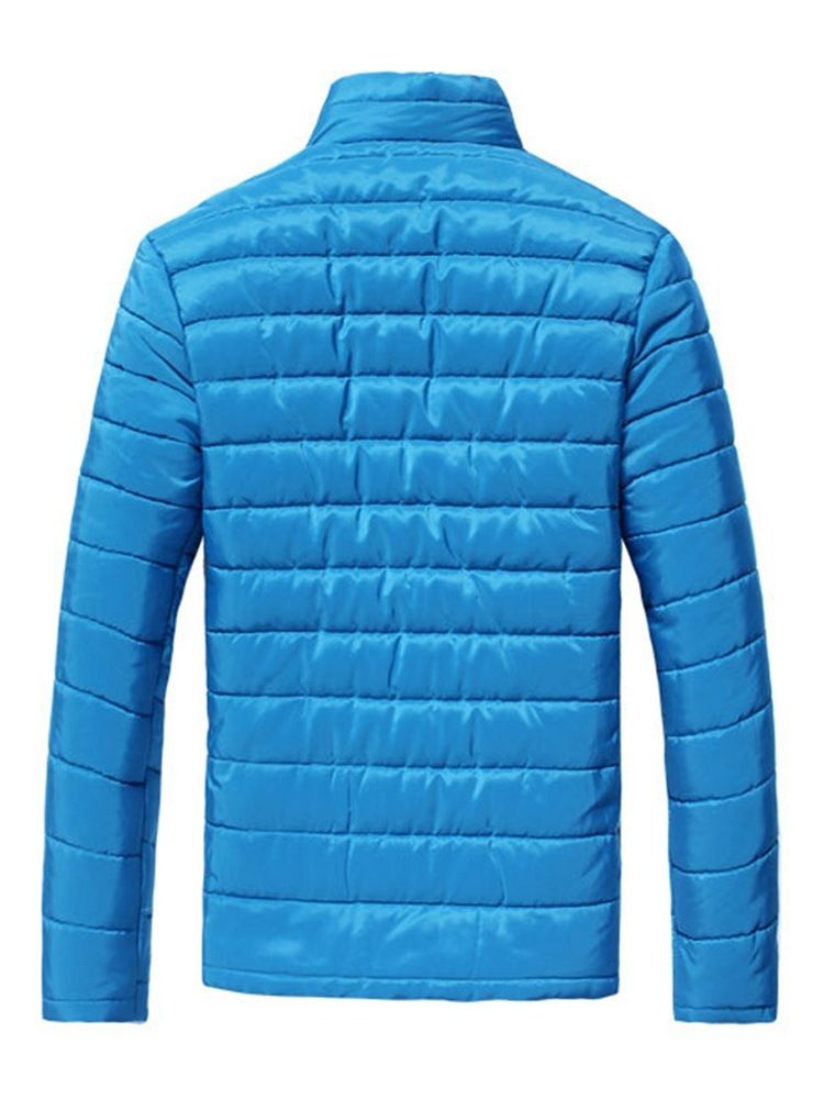 Veste En Duvet Pour Hommes De Style Décontracté Avec Fermeture À Glissière De Couleur Unie