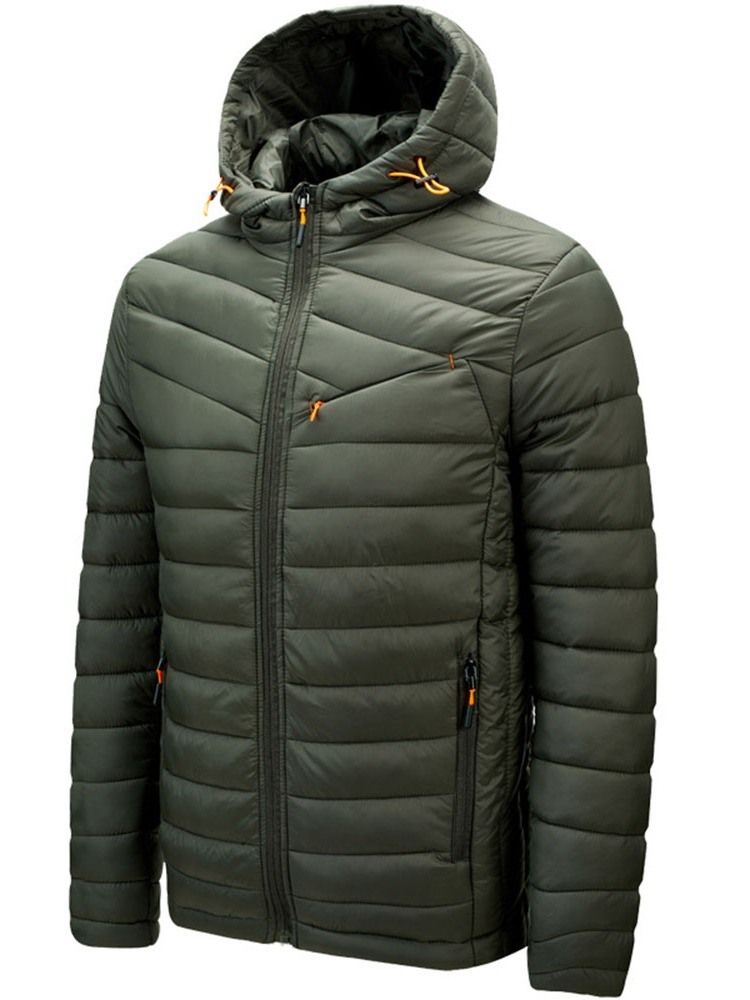 Veste En Duvet Standard À Capuche Et Fermeture Éclair Pour Hommes