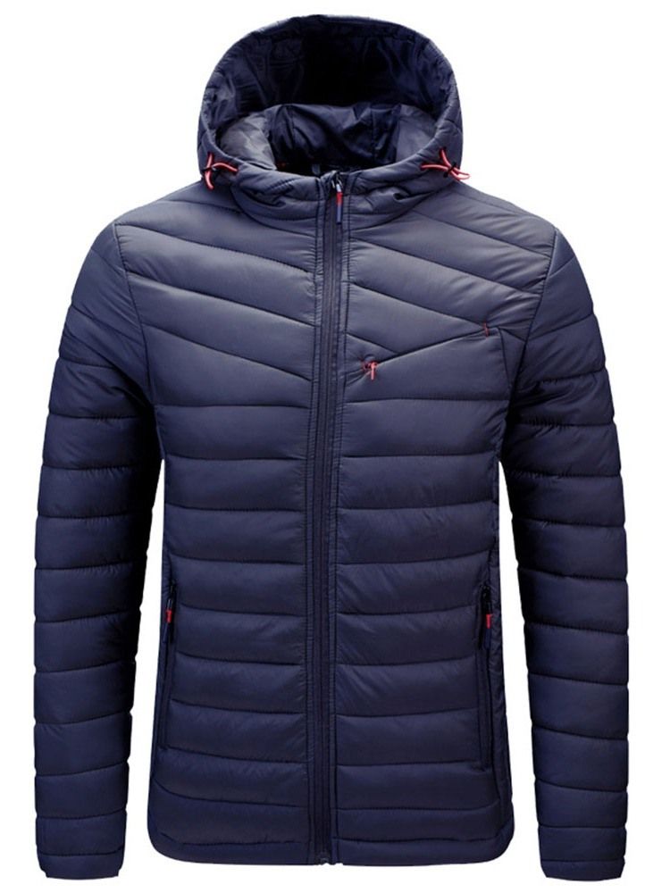 Veste En Duvet Standard À Capuche Et Fermeture Éclair Pour Hommes