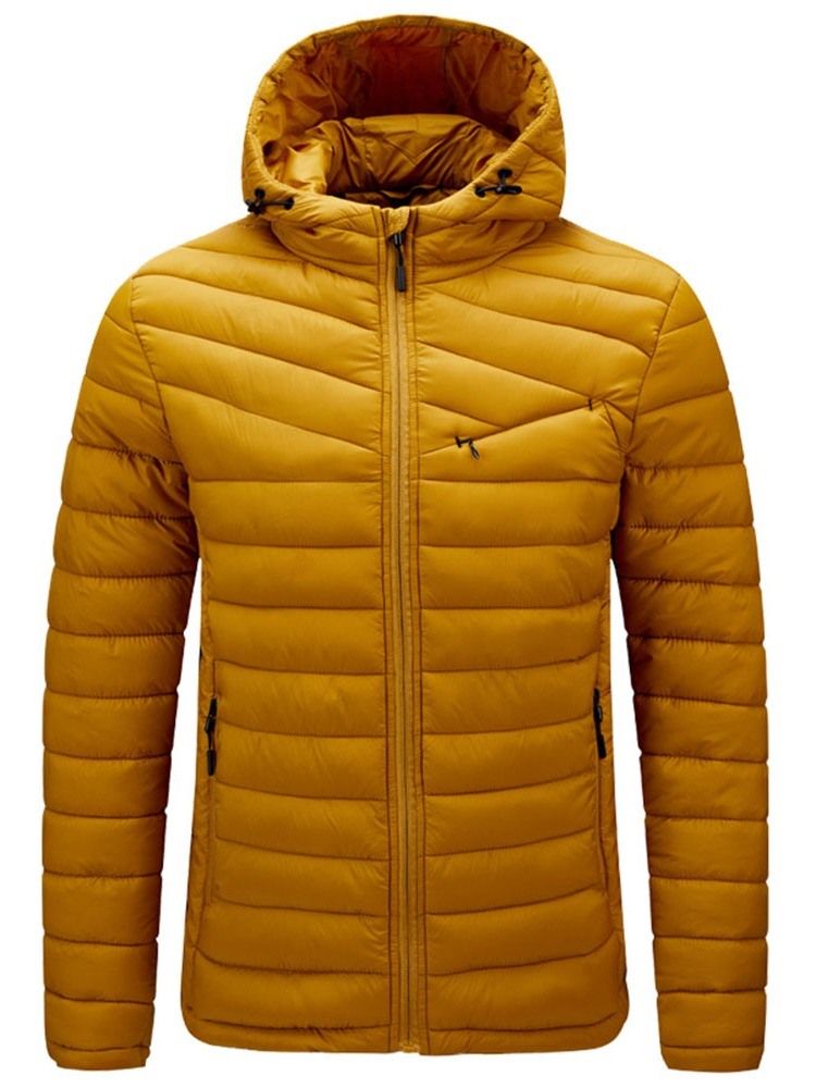 Veste En Duvet Standard À Capuche Et Fermeture Éclair Pour Hommes