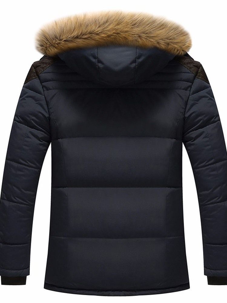 Veste Mi-longue Décontractée À Capuche Zippée Pour Hommes