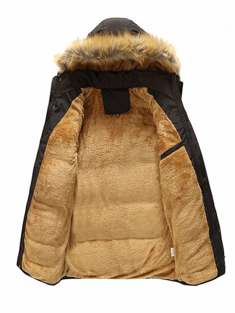 Veste Mi-longue Décontractée À Capuche Zippée Pour Hommes