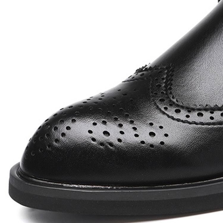 Chaussures Basses En Cuir À Bout Rond Et Bloc De Couleur Pour Hommes