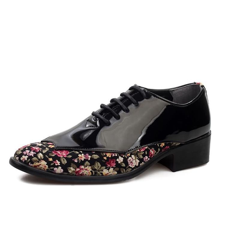 Chaussures Habillées Pour Hommes À Coupe Basse Et Patchwork Floral