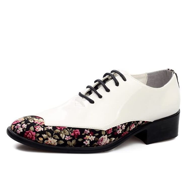 Chaussures Habillées Pour Hommes À Coupe Basse Et Patchwork Floral