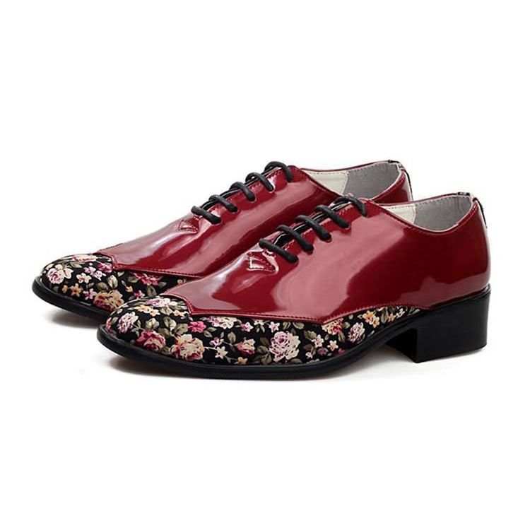 Chaussures Habillées Pour Hommes À Coupe Basse Et Patchwork Floral