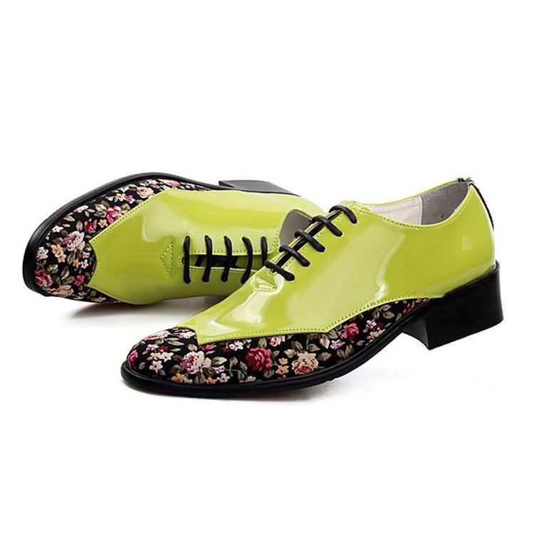 Chaussures Habillées Pour Hommes À Coupe Basse Et Patchwork Floral