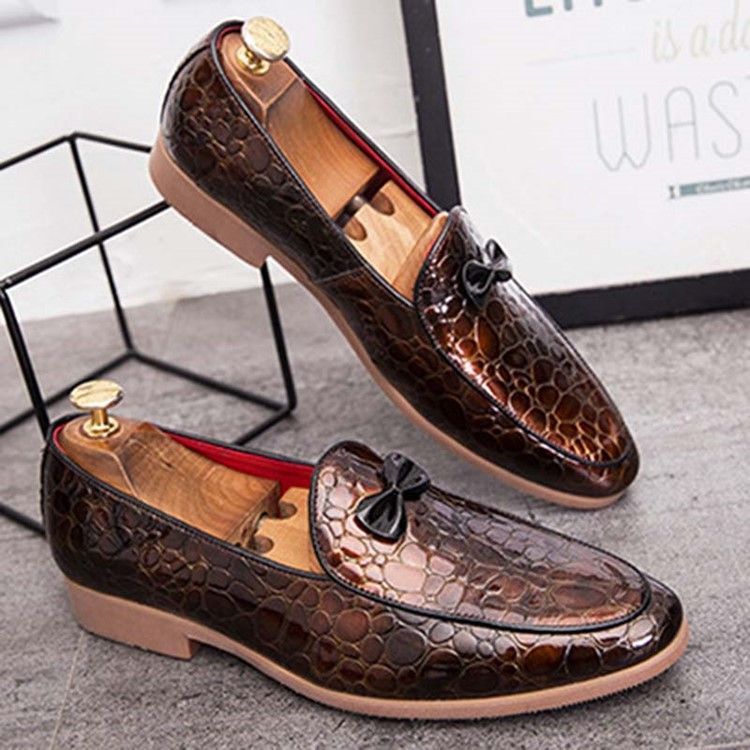 Chaussures Habillées Pour Hommes À Enfiler Bowknot