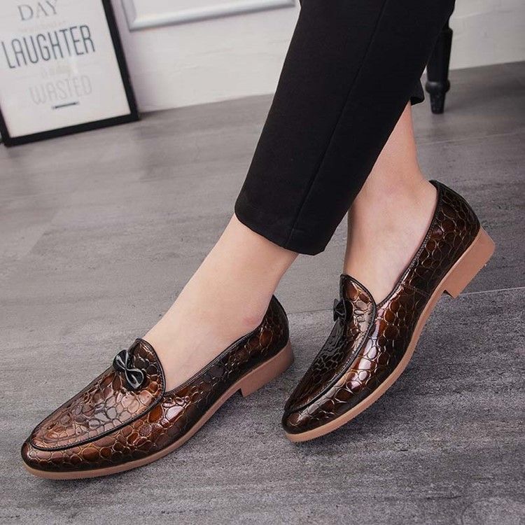 Chaussures Habillées Pour Hommes À Enfiler Bowknot