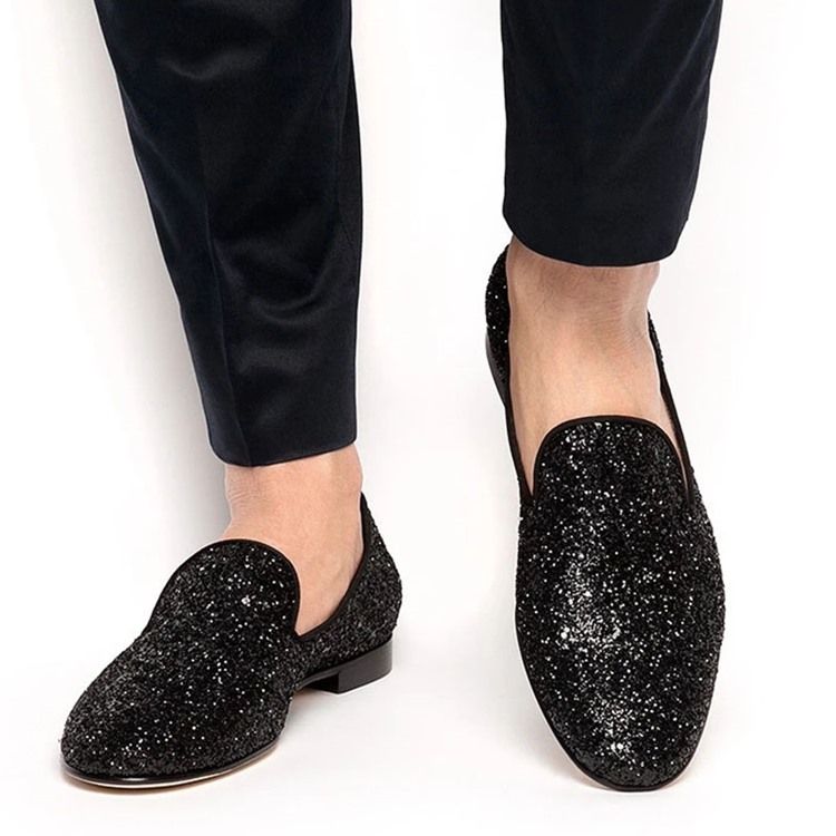 Chaussures Habillées Pour Hommes À Enfiler Et À Enfiler À Paillettes