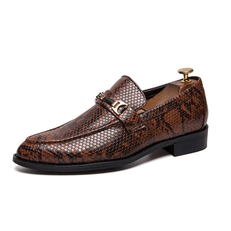 Chaussures Pour Hommes À Bout Rond En Serpentine Pu