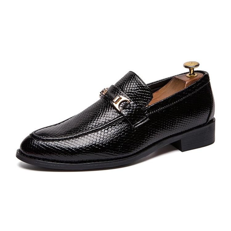 Chaussures Pour Hommes À Bout Rond En Serpentine Pu