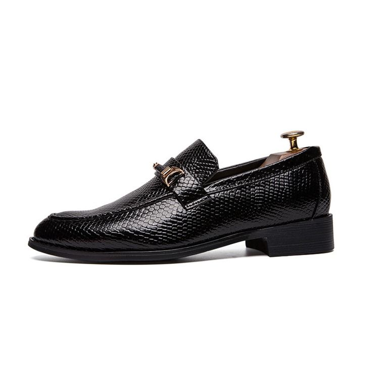 Chaussures Pour Hommes À Bout Rond En Serpentine Pu