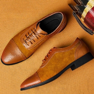 Chaussures À Lacets Pour Hommes À Coupe Basse Et Patchwork