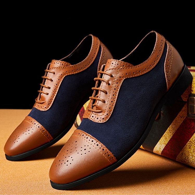 Chaussures À Lacets Pour Hommes À Coupe Basse Et Patchwork