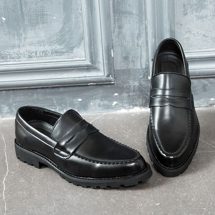 Chaussures Unies À Bout Rond Pour Hommes