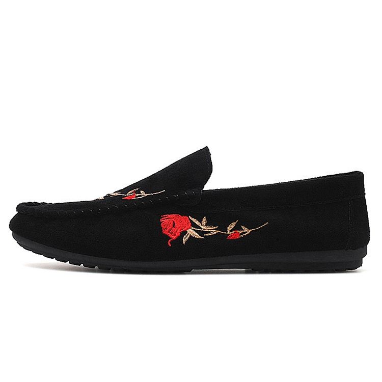 Floral Slip-on Flat Heel Cotton Thin Shoes Richelieus Pour Hommes