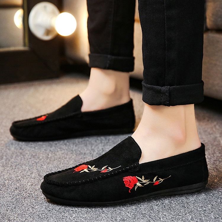 Floral Slip-on Flat Heel Cotton Thin Shoes Richelieus Pour Hommes